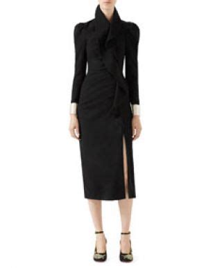 gucci wool dress with asymmetric flounce|Gucci Livermore Outlet.